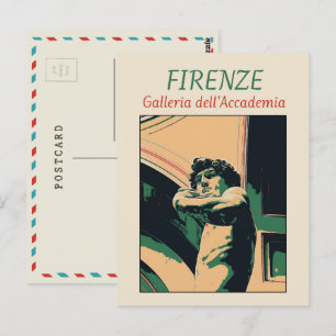 Florence David Michelangelo illustration Italy Pos Postcard