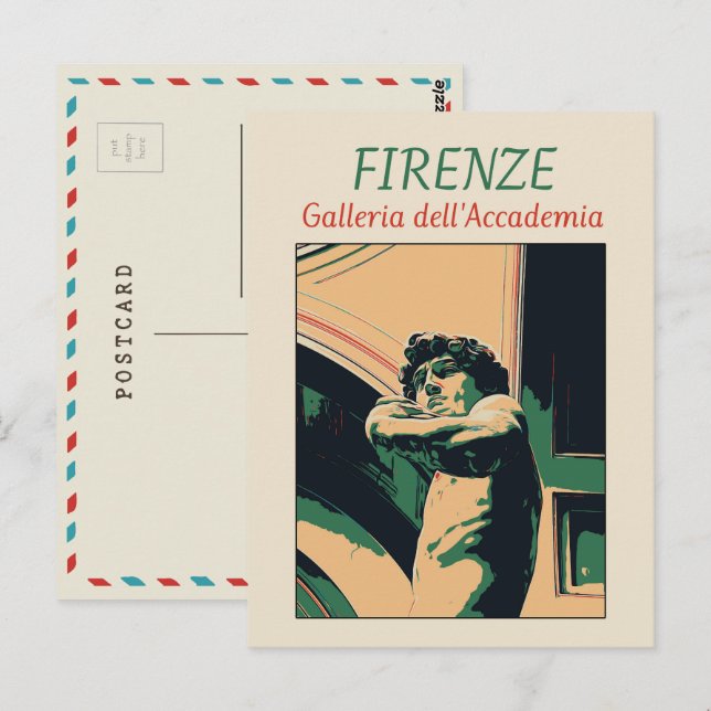 Florence David Michelangelo illustration Italy Pos Postcard (Front/Back)