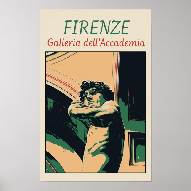 Florence David Michelangelo illustration Italy Poster (Front)