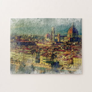 Florence dome italy mediterranean watercolour jigsaw puzzle