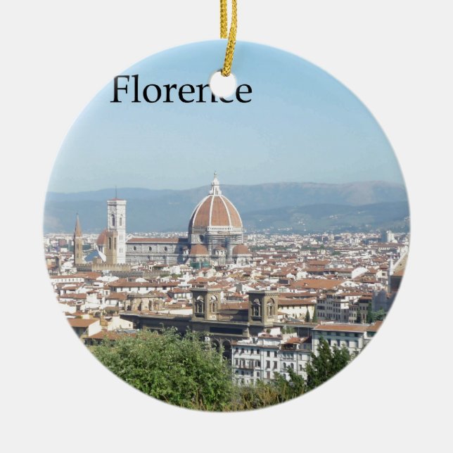 Florence Duomo from Michelangelo Square (new-St.K) Ceramic Ornament (Front)