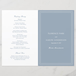 Florence Dusty Blue Élégant programme de mariage
