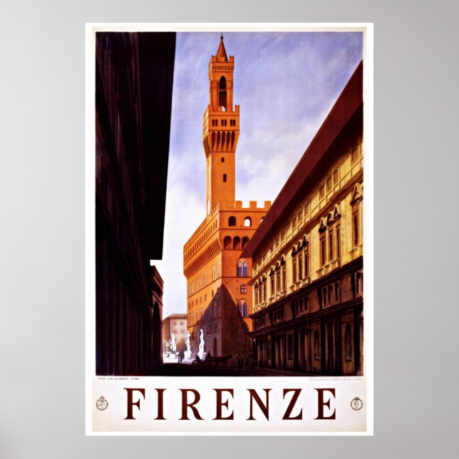 Florence Firenze Italy - Vintage Travel Posters (Front)