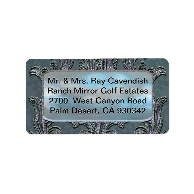 Florence Floral Elegant Damask Label (Front)