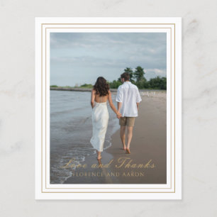 Florence Gold Elegant Wedding Thank You Card