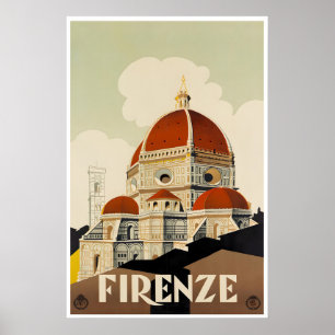 Florence Italy Art Firenze Travel Poster Italian