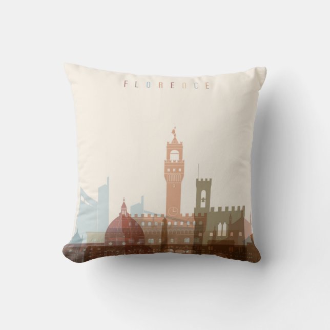 Florence, Italy | City Skyline Throw Pillow (Front)