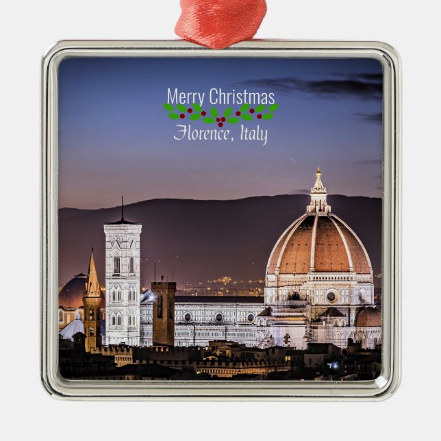 Florence, Italy cityscape photograph Metal Ornament (Front)