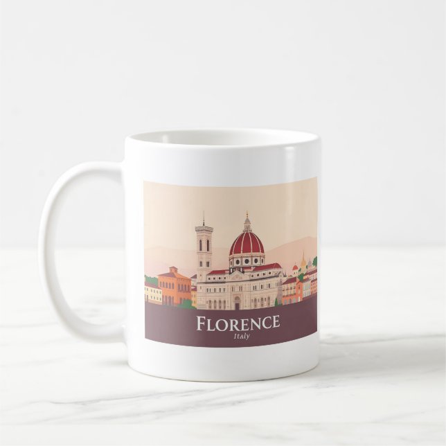 Florence Italy Duomo di Firenze Pastel Travel Coffee Mug (Left)