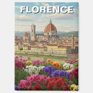 Florence Italy Flowers Travel Magnet