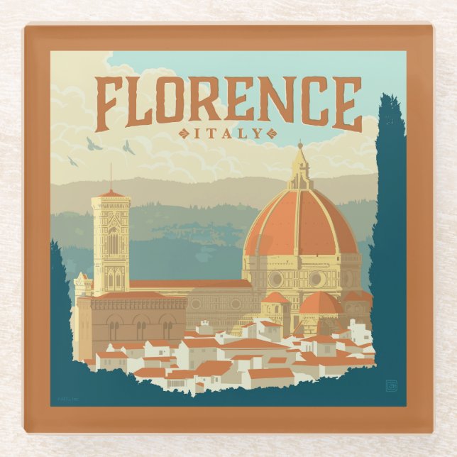 Florence, Italy Glass Coaster (Front)