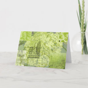 Florence, Italy, Image Collage, Green, Greeting Ca Card