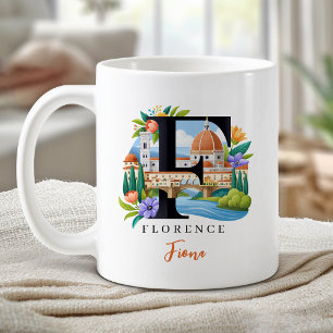 Florence Italy Monogram Letter F Personalized Gift Coffee Mug
