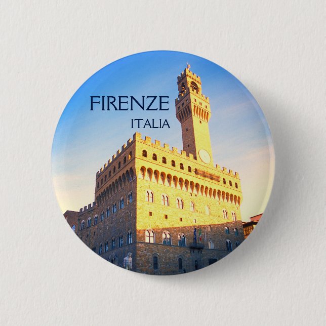 Florence, Italy - Piazza della Signoria 2 Inch Round Button (Front)
