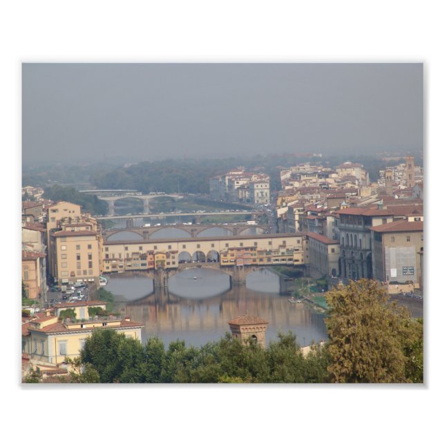 Florence Italy, Ponte Vecchio Bridge Photo Print (Front)