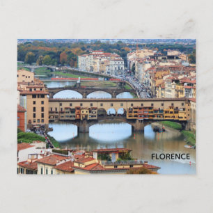 Florence Italy Ponte Vecchio Bridge Travel Postcard