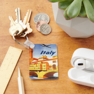 Florence Italy Ponte Vecchio Bridge Vintage Travel Keychain