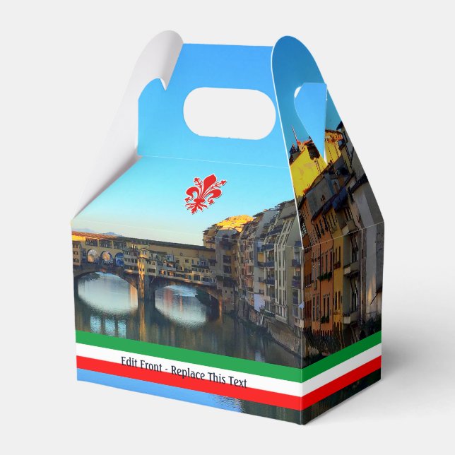 Florence, Italy | Ponte Vecchio Themed Wedding Favor Box (Front Side)