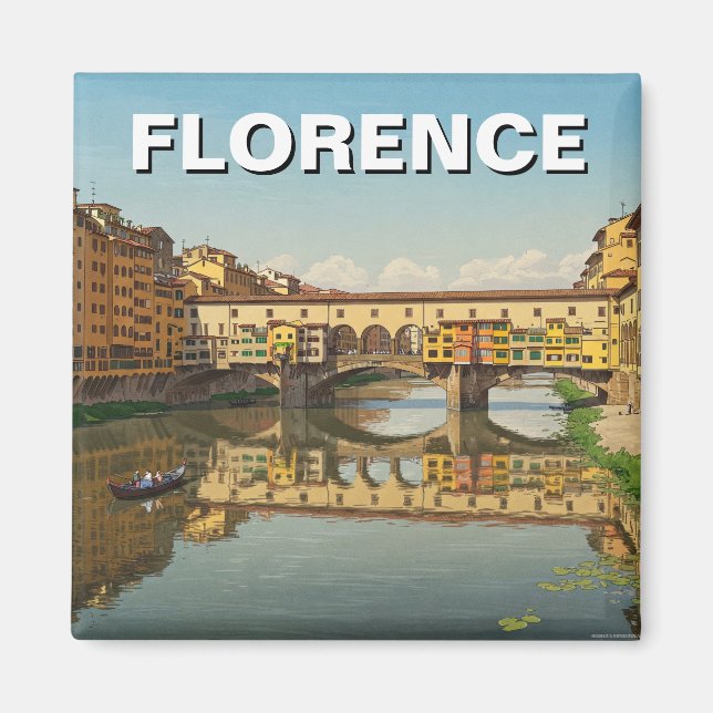 Florence Italy Ponte Vecchio Travel Magnet (Front)
