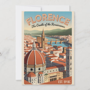 Florence Italy Retro Cityscape Travel Holiday Card