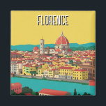 Florence Italy Skyline Travel Abstract Art Magnet<br><div class="desc">The Florence skyline, a tapestry of terracotta rooftops and Renaissance grandeur, is a sight to behold. The iconic Duomo, with its magnificent dome designed by Brunelleschi, dominates the cityscape, a testament to human ingenuity and artistic vision. The Ponte Vecchio, adorned with shops and shimmering in the Arno's reflection, adds a...</div>