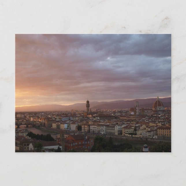 Florence, Italy Sunset Postcard (Front)