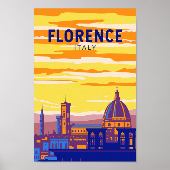 Florence Italy Travel Art Vintage Poster (Front)