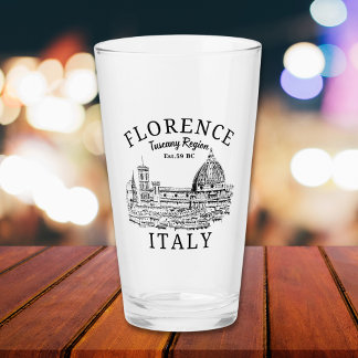 Florence Italy Tuscany Region Vintage Landscape Glass