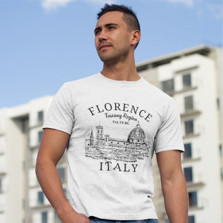 Florence Italy Tuscany Region Vintage Landscape Tri-Blend Shirt