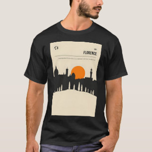 Florence Italy Tuscany Vintage Minimal Retro Book  T-Shirt