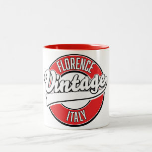 florence italy vintage style logo Two-Tone coffee mug