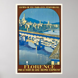 Florence Italy Vintage Travel Poster Print