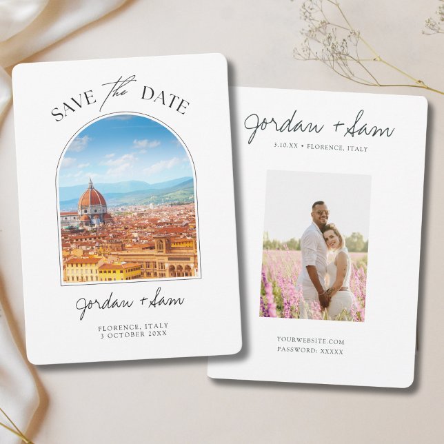 Florence Italy Wedding Save the Date Invitation (Florence Wedding Save the Date for Italian Wedding Destination)