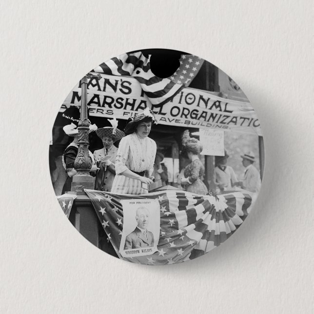 Florence Jaffray Hurst Daisy Harriman Suffragette 2 Inch Round Button (Front)