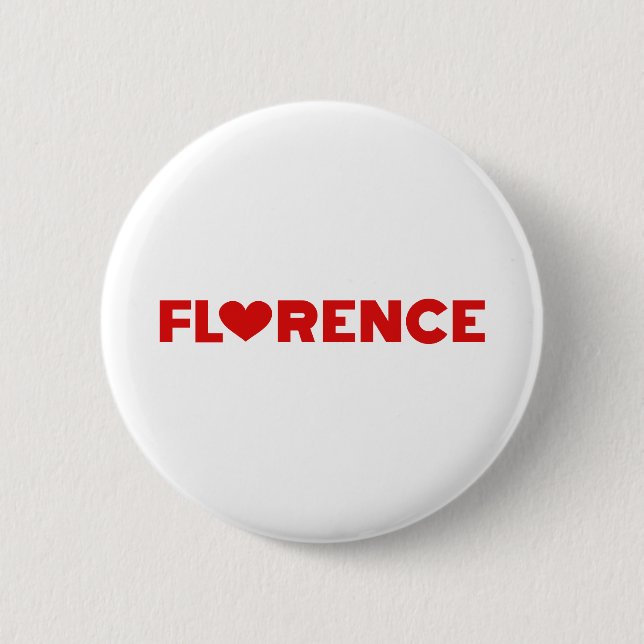 Florence Love 2 Inch Round Button (Front)