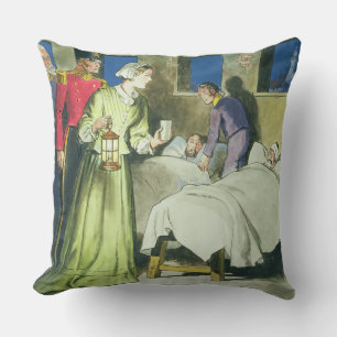 Florence Nightingale (1820-1910) from 'Peeps into Throw Pillow