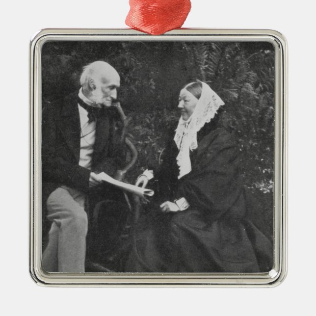 Florence Nightingale and Sir Harry Verney Metal Ornament (Front)