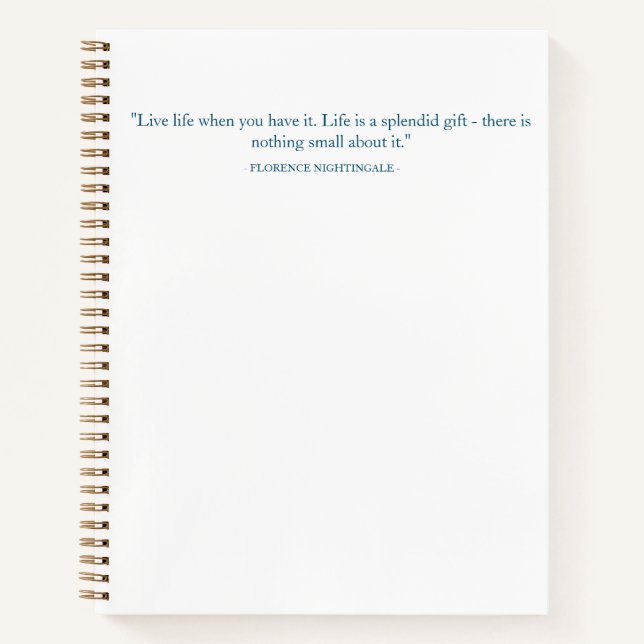 Florence Nightingale Quote Hardcover Notebook (Front)