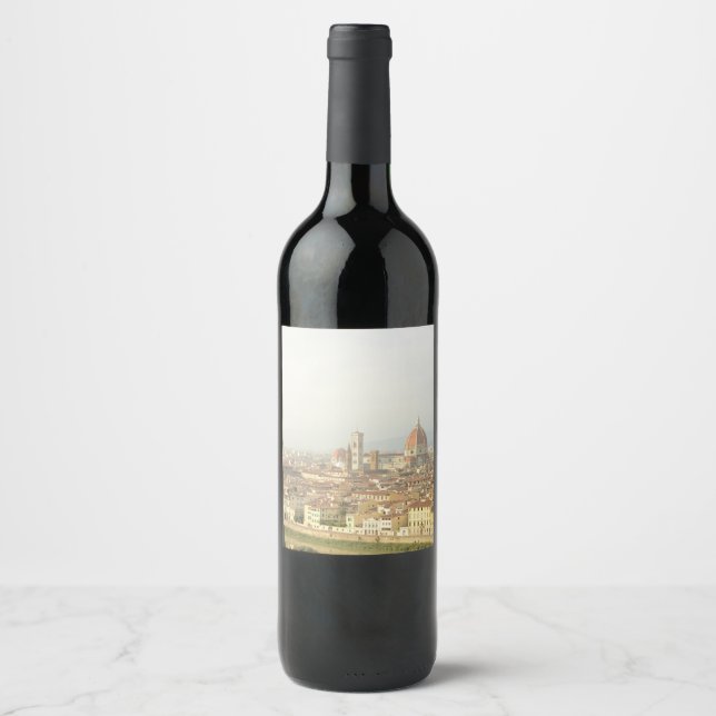 Florence or Firenze Italy Cityscape Wine Label (Front)