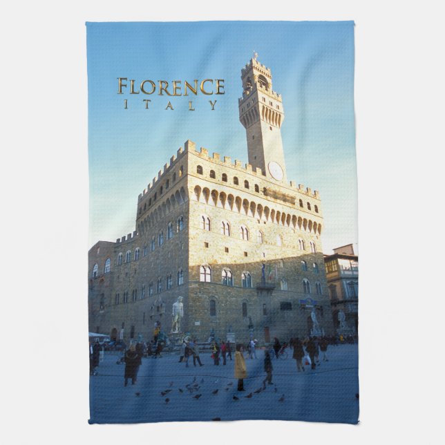 Florence - Piazza della Signoria Kitchen Towel (Vertical)