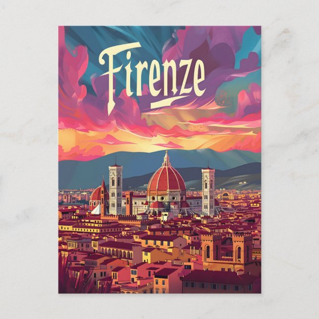 Florence Sunset Postcard (Front)