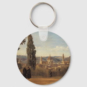 Florence, The Boboli Gardens by Camille Corot Keychain
