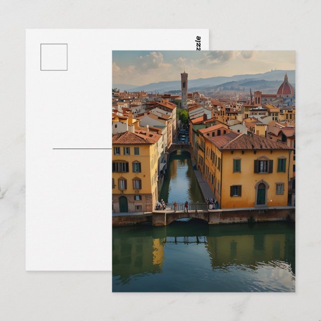 Florence watercolor art postcard (Front/Back)