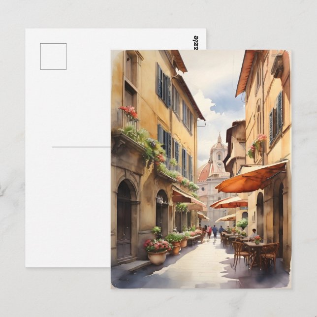 Florence watercolor art postcard (Front/Back)