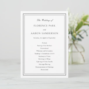 Florence White Elegant Wedding Program
