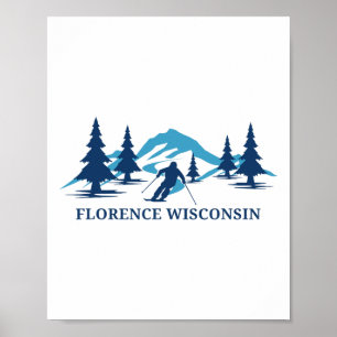 Florence Wisconsin Ski Resort Skiing Skier  Poster