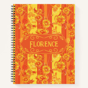 Florence Yellow and Orange Floral Deluxe Notebook