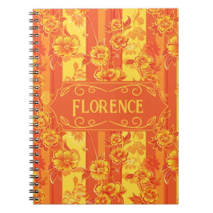 Florence Yellow and Orange Floral Notebook
