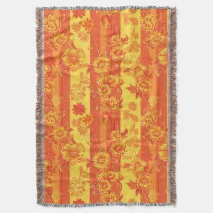 Florence Yellow and Orange Floral Throw Blanket