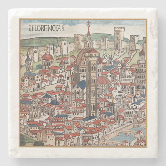 Florencia Colore Marble Drink Coaster (Front)
